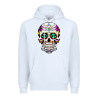 White sugar skull Premium Hoodie - linhVisuals