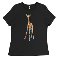 Black baby giraffe Ladies Tee - LillyAllenDesigns