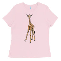 Bubblegum Pink baby giraffe Ladies Tee - LillyAllenDesigns