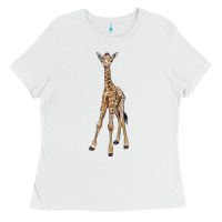 White baby giraffe Ladies Tee - LillyAllenDesigns