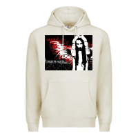 Oatmeal Heather Marilyns angel with scabbed wings Premium Hoodie - linhVisuals
