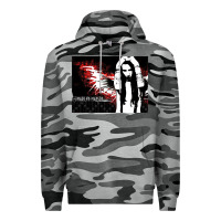 Slate Camo Marilyns angel with scabbed wings Premium Hoodie - linhVisuals