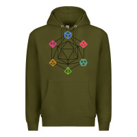 Army Green minimal dnd Premium Hoodie - linhVisuals