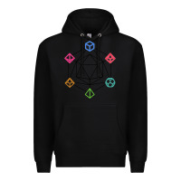 Black minimal dnd Premium Hoodie - linhVisuals