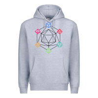 Heather Grey minimal dnd Premium Hoodie - linhVisuals