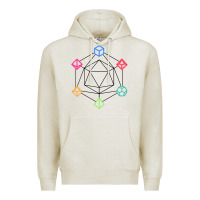 Oatmeal Heather minimal dnd Premium Hoodie - linhVisuals