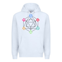 White minimal dnd Premium Hoodie - linhVisuals