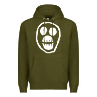 Army Green the mighty boosh monkey skull Premium Hoodie - linhVisuals