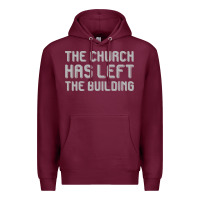 Burgundy the church has left the building Premium Hoodie - linhVisuals