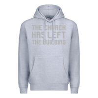 Heather Grey the church has left the building Premium Hoodie - linhVisuals