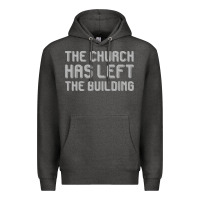 Charcoal Heather the church has left the building Premium Hoodie - linhVisuals