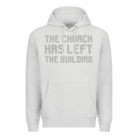Dove Grey the church has left the building Premium Hoodie - linhVisuals