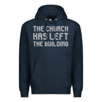 Navy the church has left the building Premium Hoodie - linhVisuals