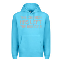 Ocean Blue the church has left the building Premium Hoodie - linhVisuals