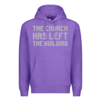 Purple the church has left the building Premium Hoodie - linhVisuals