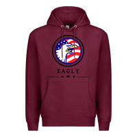 Burgundy peacemaker eagly Premium Hoodie - linhVisuals