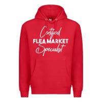 Red certified flea market specialist t shirt Premium Hoodie - linhVisuals