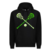 Black funny lacrosse st patricks day boys men shamrock ball t shirt Premium Hoodie - linhVisuals