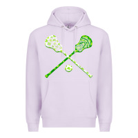 Lilac funny lacrosse st patricks day boys men shamrock ball t shirt Premium Hoodie - linhVisuals
