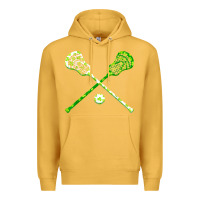 Mustard funny lacrosse st patricks day boys men shamrock ball t shirt Premium Hoodie - linhVisuals