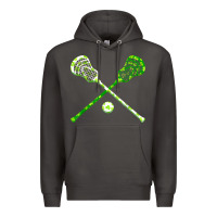 Smoke funny lacrosse st patricks day boys men shamrock ball t shirt Premium Hoodie - linhVisuals