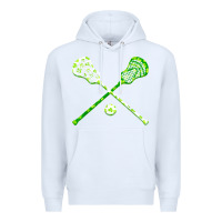 White funny lacrosse st patricks day boys men shamrock ball t shirt Premium Hoodie - linhVisuals