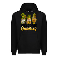 Black welcome gnomies sunflowers Premium Hoodie - BarkalooDesign