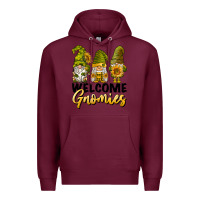 Burgundy welcome gnomies sunflowers Premium Hoodie - BarkalooDesign