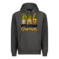 Charcoal Heather welcome gnomies sunflowers Premium Hoodie - BarkalooDesign