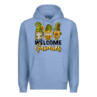 Colony Blue welcome gnomies sunflowers Premium Hoodie - BarkalooDesign
