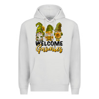 Dove Grey welcome gnomies sunflowers Premium Hoodie - BarkalooDesign