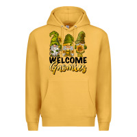 Mustard welcome gnomies sunflowers Premium Hoodie - BarkalooDesign