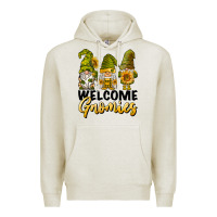 Oatmeal Heather welcome gnomies sunflowers Premium Hoodie - BarkalooDesign
