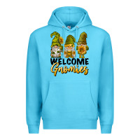 Ocean Blue welcome gnomies sunflowers Premium Hoodie - BarkalooDesign