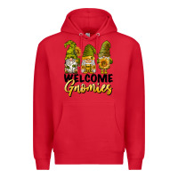 Red welcome gnomies sunflowers Premium Hoodie - BarkalooDesign