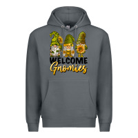 Rock welcome gnomies sunflowers Premium Hoodie - BarkalooDesign