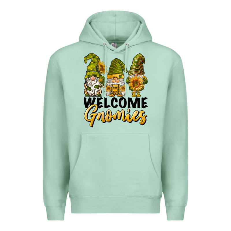 Welcome Gnomies Sunflowers Premium Hoodie by BarkalooDesign | Teevron