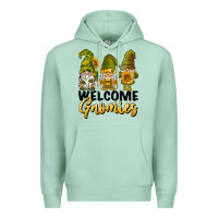 Seafoam welcome gnomies sunflowers Premium Hoodie - BarkalooDesign