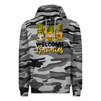 Slate Camo welcome gnomies sunflowers Premium Hoodie - BarkalooDesign