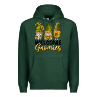 Sports Green welcome gnomies sunflowers Premium Hoodie - BarkalooDesign