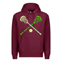 Burgundy funny lacrosse st patricks day boys men shamrock ball t shirt Premium Hoodie - linhVisuals