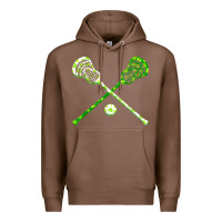 Chestnut funny lacrosse st patricks day boys men shamrock ball t shirt Premium Hoodie - linhVisuals