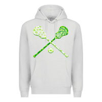 Dove Grey funny lacrosse st patricks day boys men shamrock ball t shirt Premium Hoodie - linhVisuals