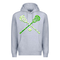 Heather Grey funny lacrosse st patricks day boys men shamrock ball t shirt Premium Hoodie - linhVisuals