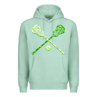 Seafoam funny lacrosse st patricks day boys men shamrock ball t shirt Premium Hoodie - linhVisuals
