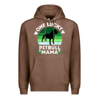 Chestnut funny st patrick's day one lucky pitbull mama pitbulldog t shirt Premium Hoodie - linhVisuals