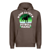Coffee funny st patrick's day one lucky pitbull mama pitbulldog t shirt Premium Hoodie - linhVisuals