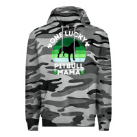 Slate Camo funny st patrick's day one lucky pitbull mama pitbulldog t shirt Premium Hoodie - linhVisuals