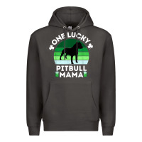 Smoke funny st patrick's day one lucky pitbull mama pitbulldog t shirt Premium Hoodie - linhVisuals