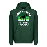 Sports Green funny st patrick's day one lucky pitbull mama pitbulldog t shirt Premium Hoodie - linhVisuals